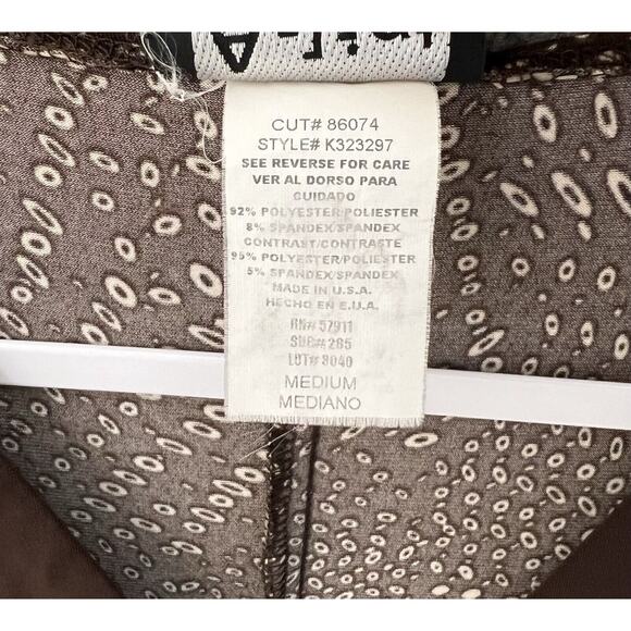 A-List By Wrapper Dress Womens Size Medium Brown Geometric Stretch Y2K VTG USA - Picture 4 of 6